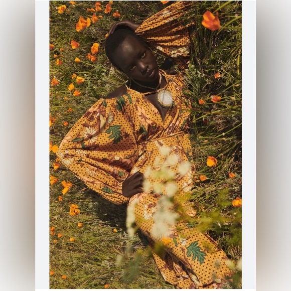 Ulla Johnson Noemi Cold Shoulder Floral Midi Dress Halterneck Size Petite - Picture 9 of 9